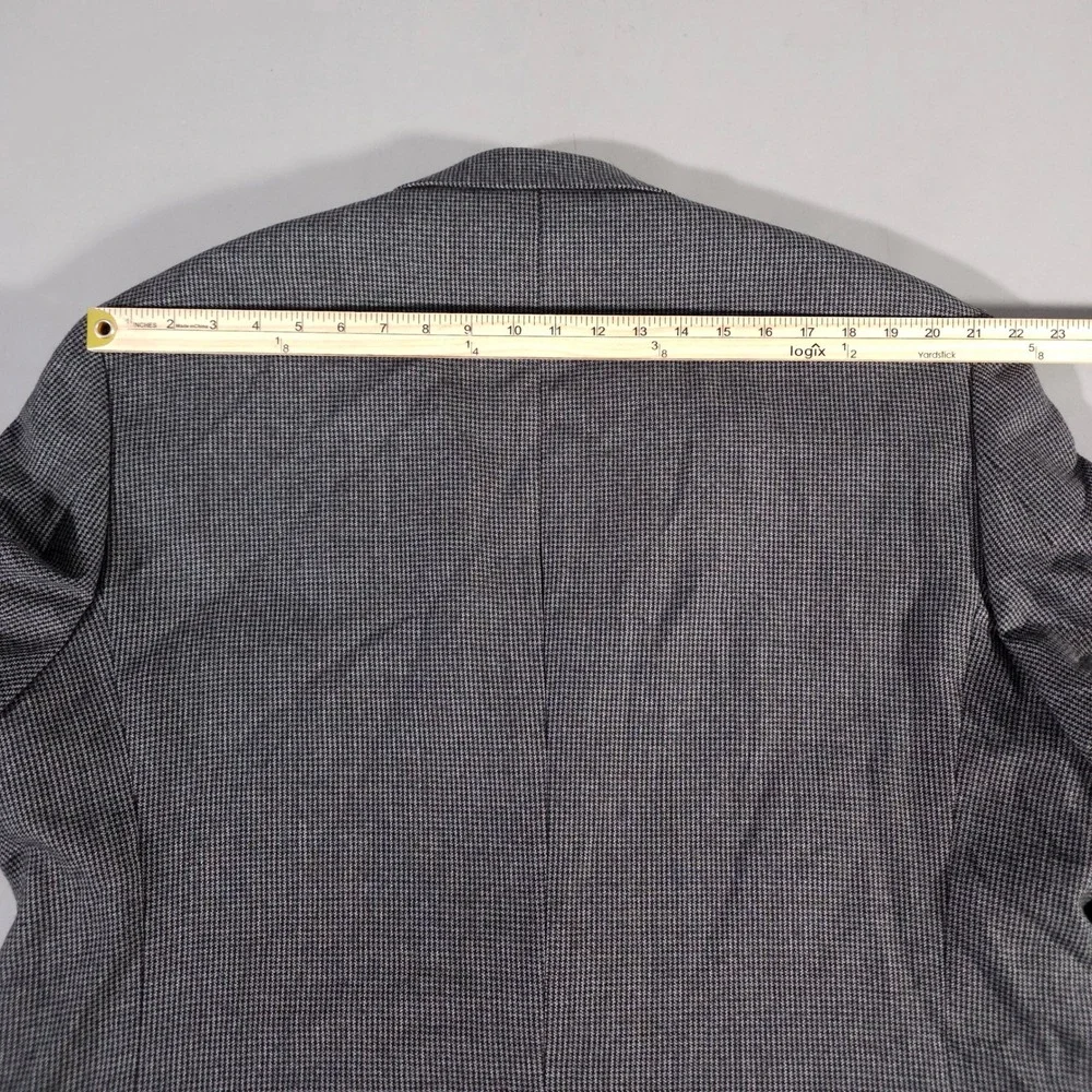 Lauren Ralph Lauren Blazer Mens 48R Grey Wool Micro Houndstooth Sport Coat